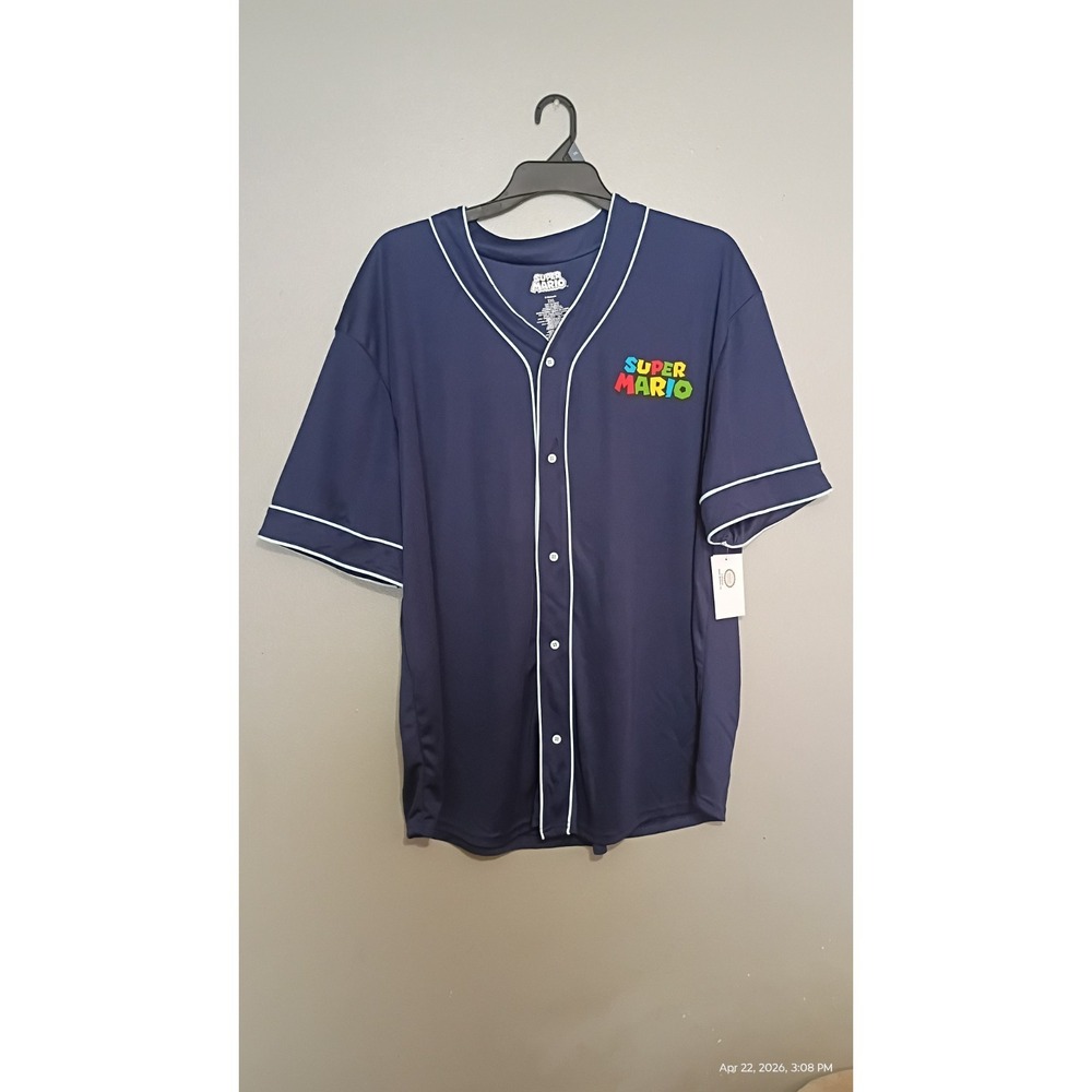 Super Mario Mens Baseball Jersey‎ Size 3XL